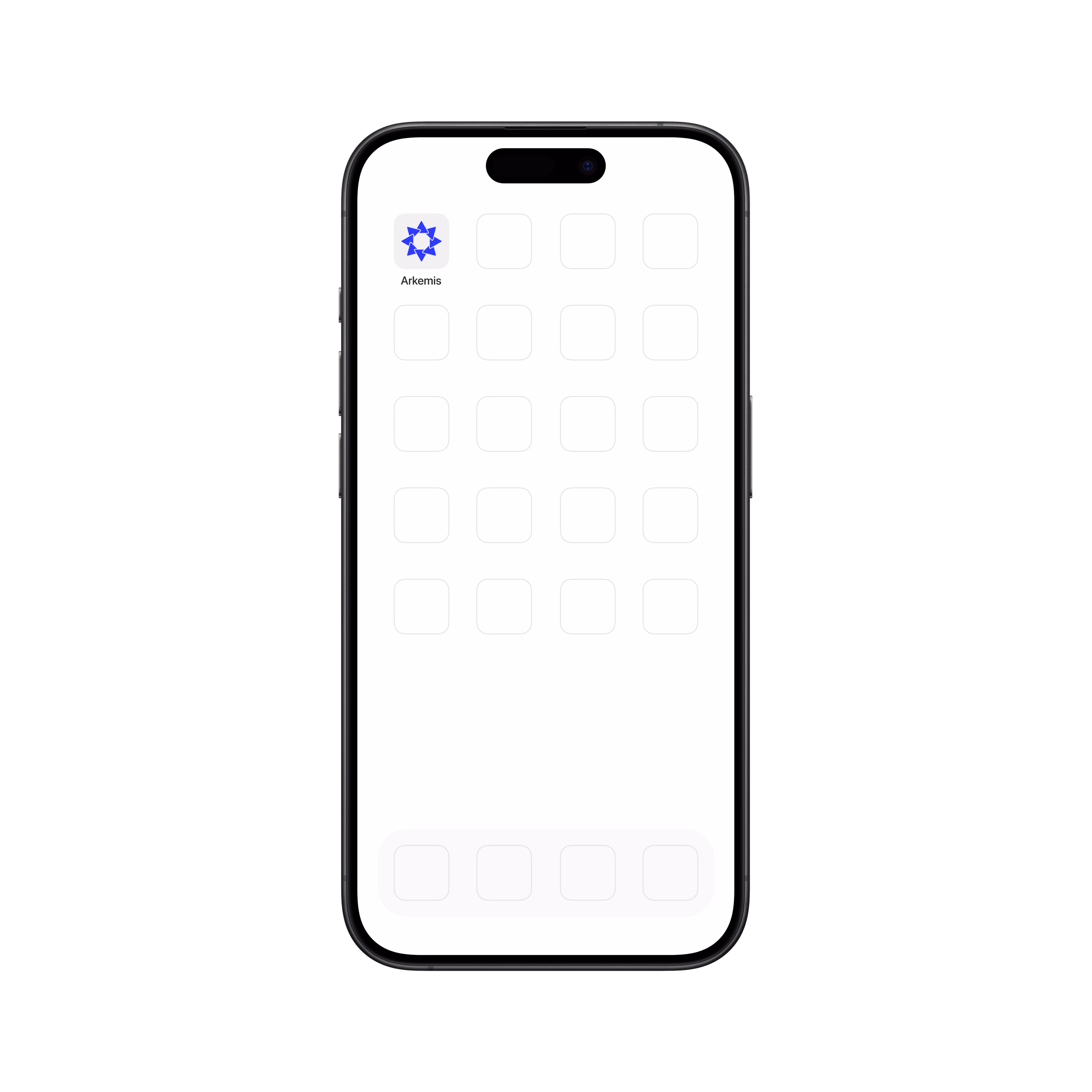 Arkemis — Grid de telas do app