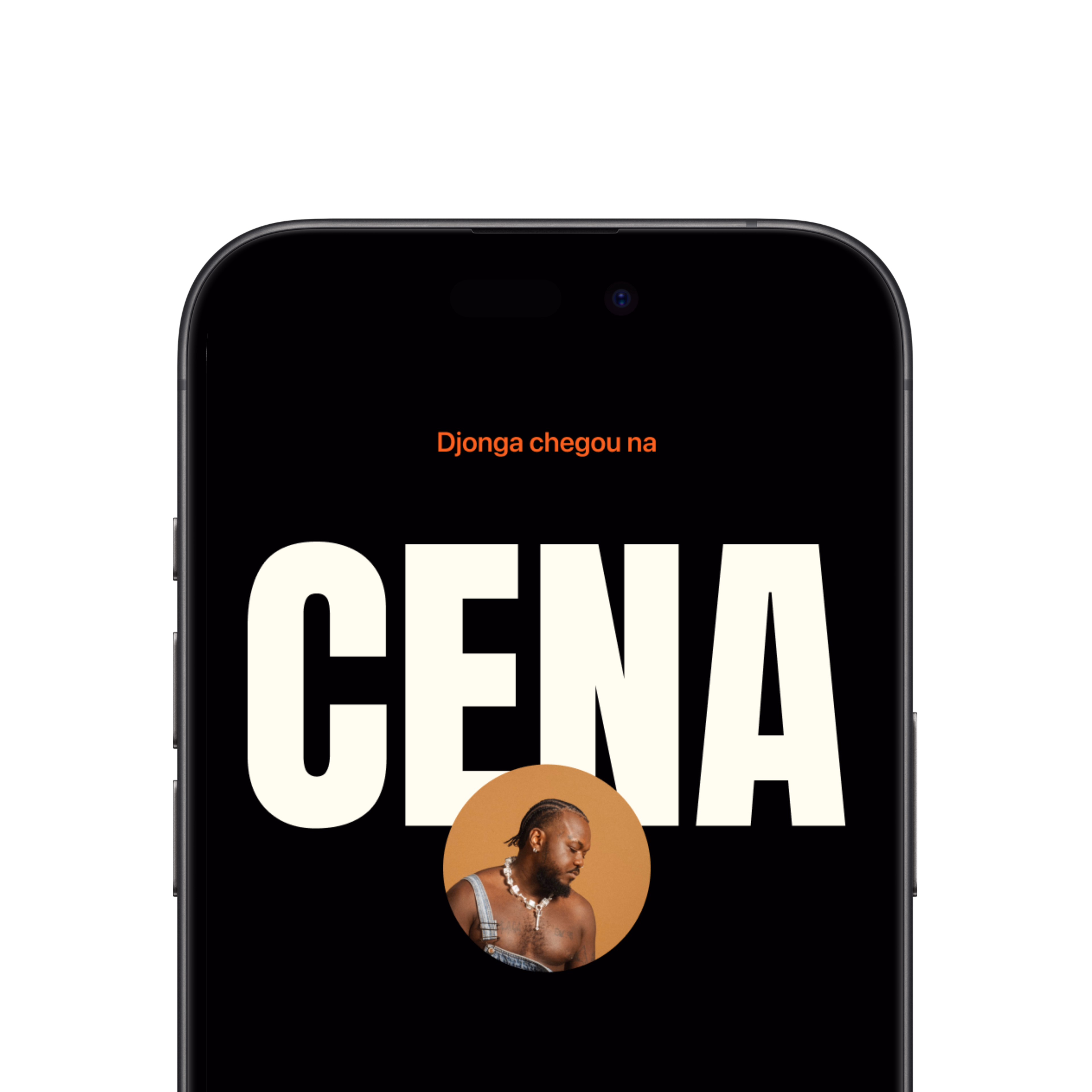 Cena — Close-up de uma tela do app