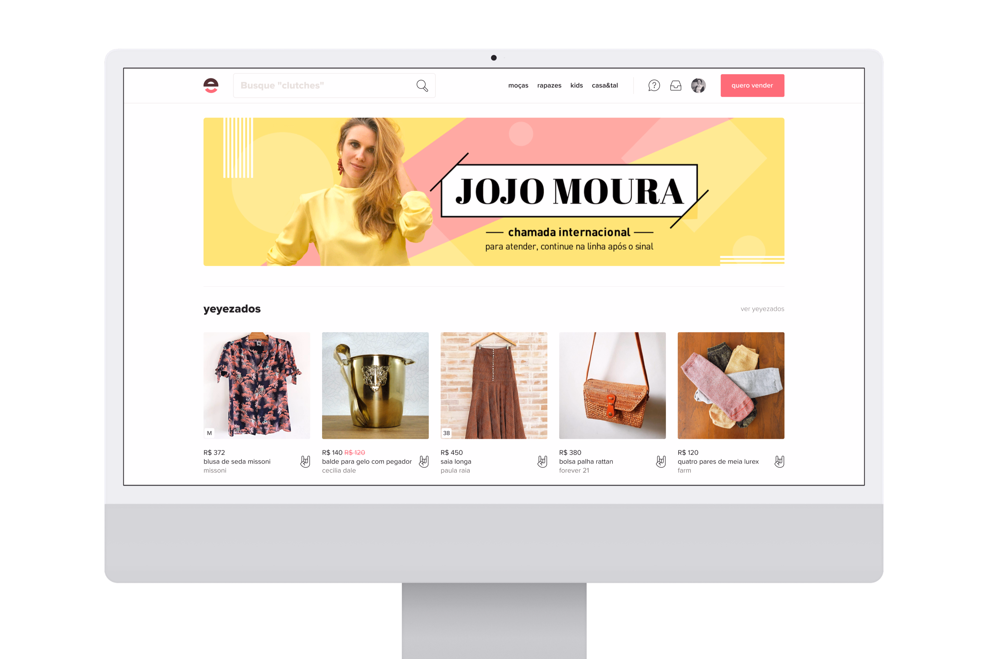 Enjoei — Home do site em desktop