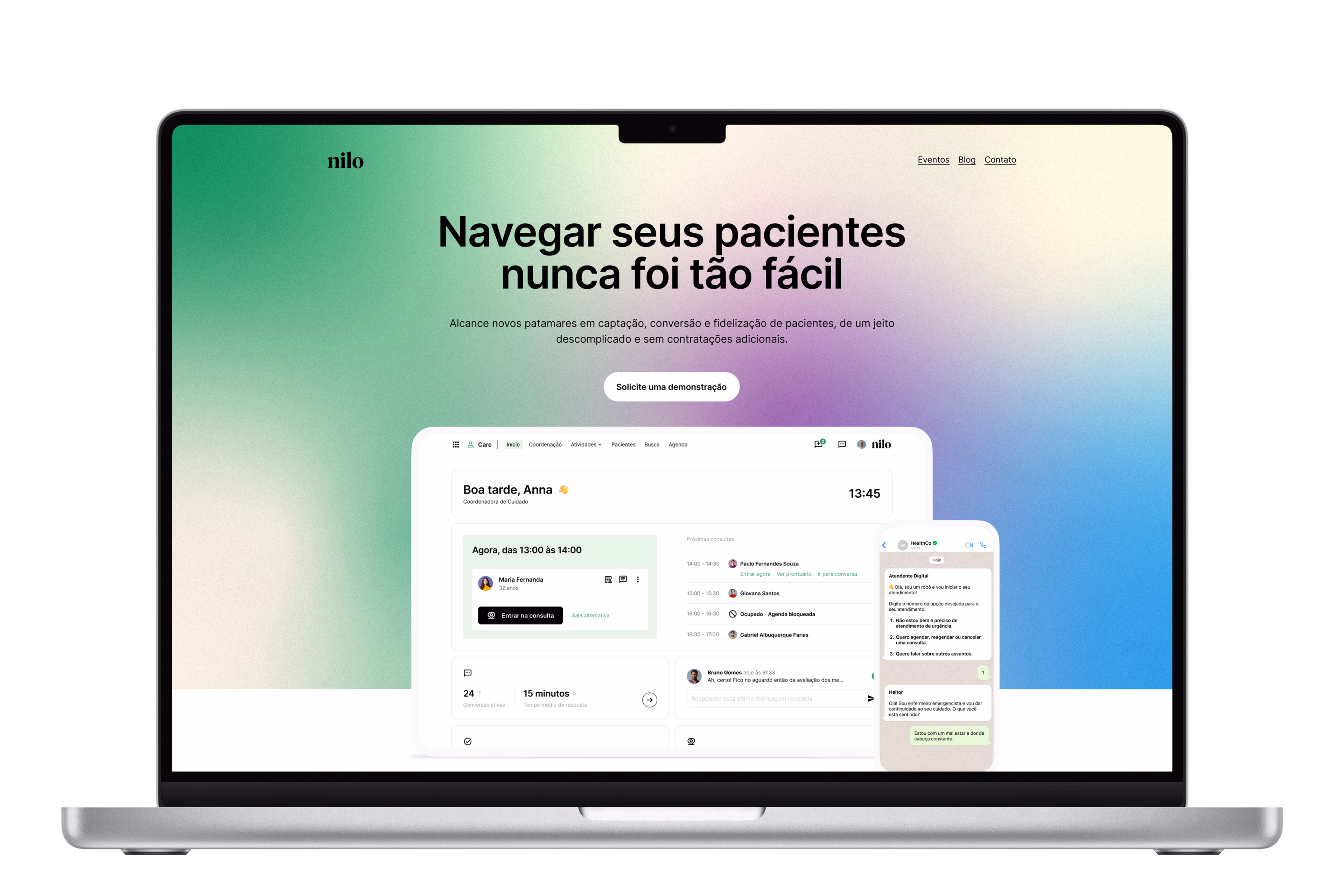 Nilo — Home do site em desktop