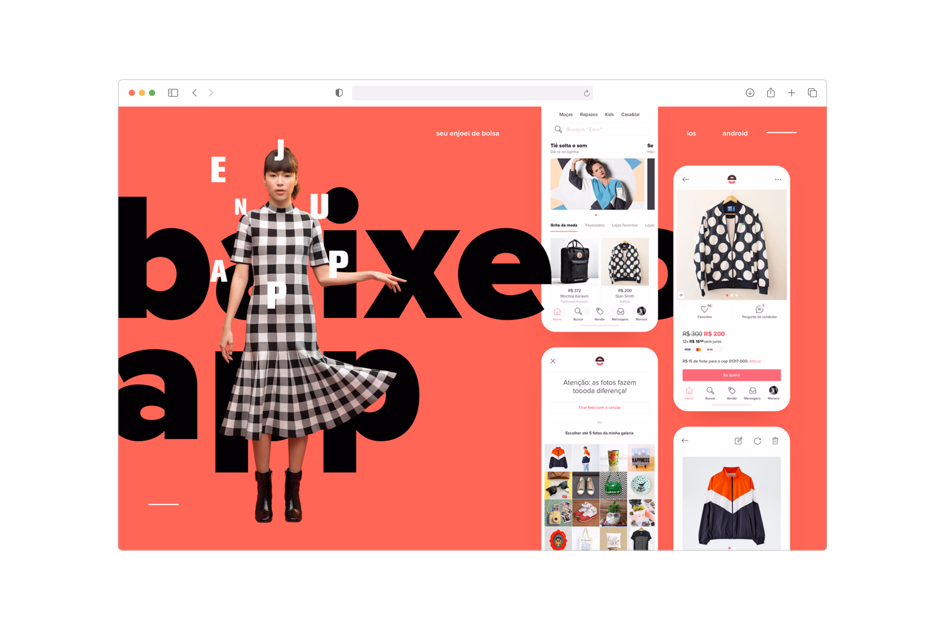 Enjoei — Hotsite em desktop