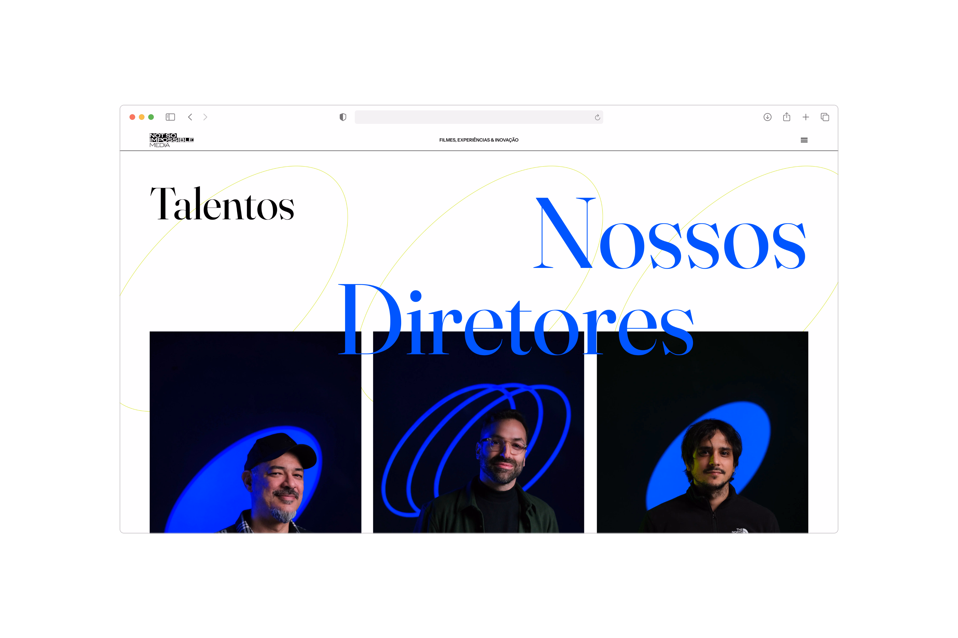 Not So Impossible — Página de diretores em desktop