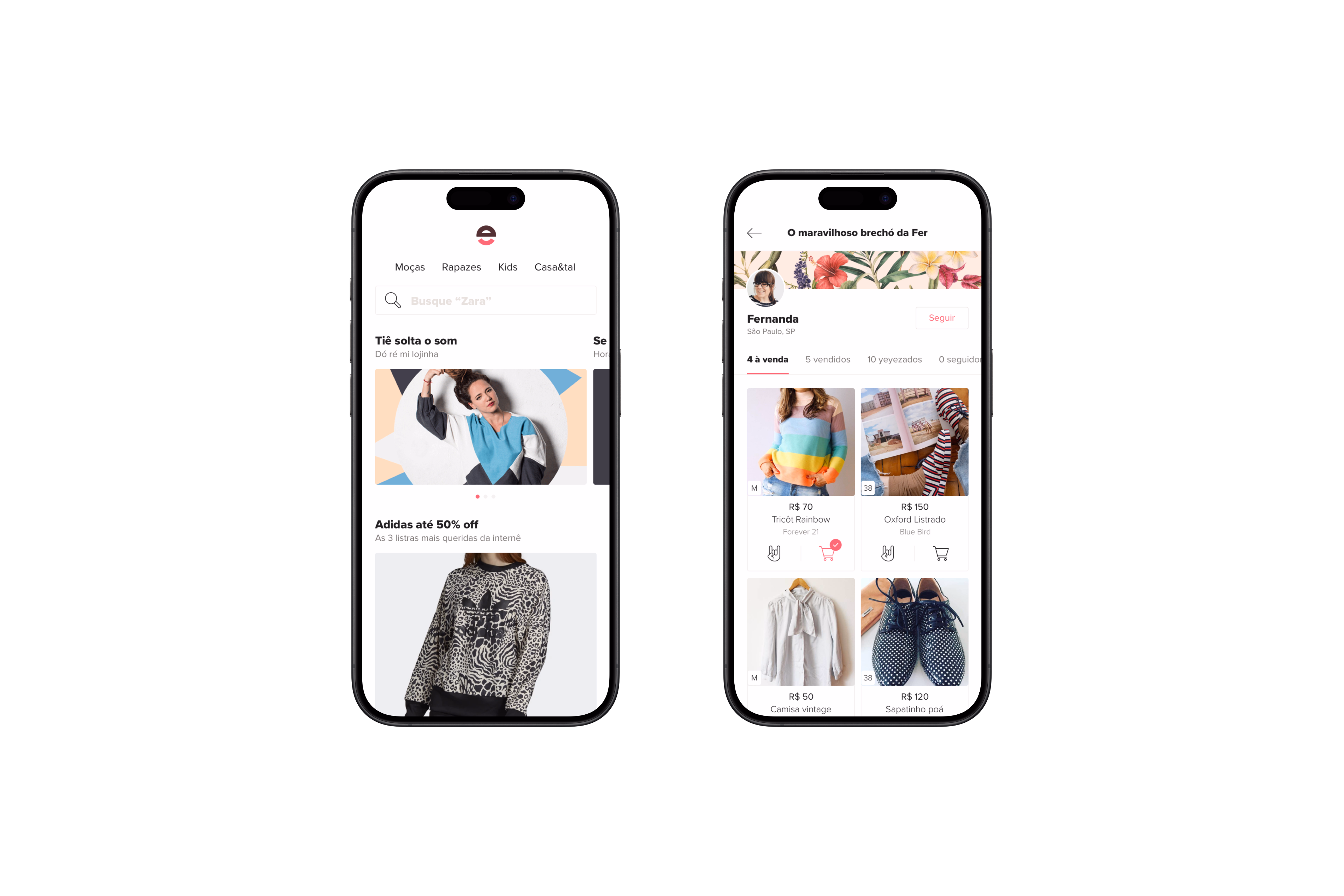 Enjoei — Telas mobile 1 e 2
