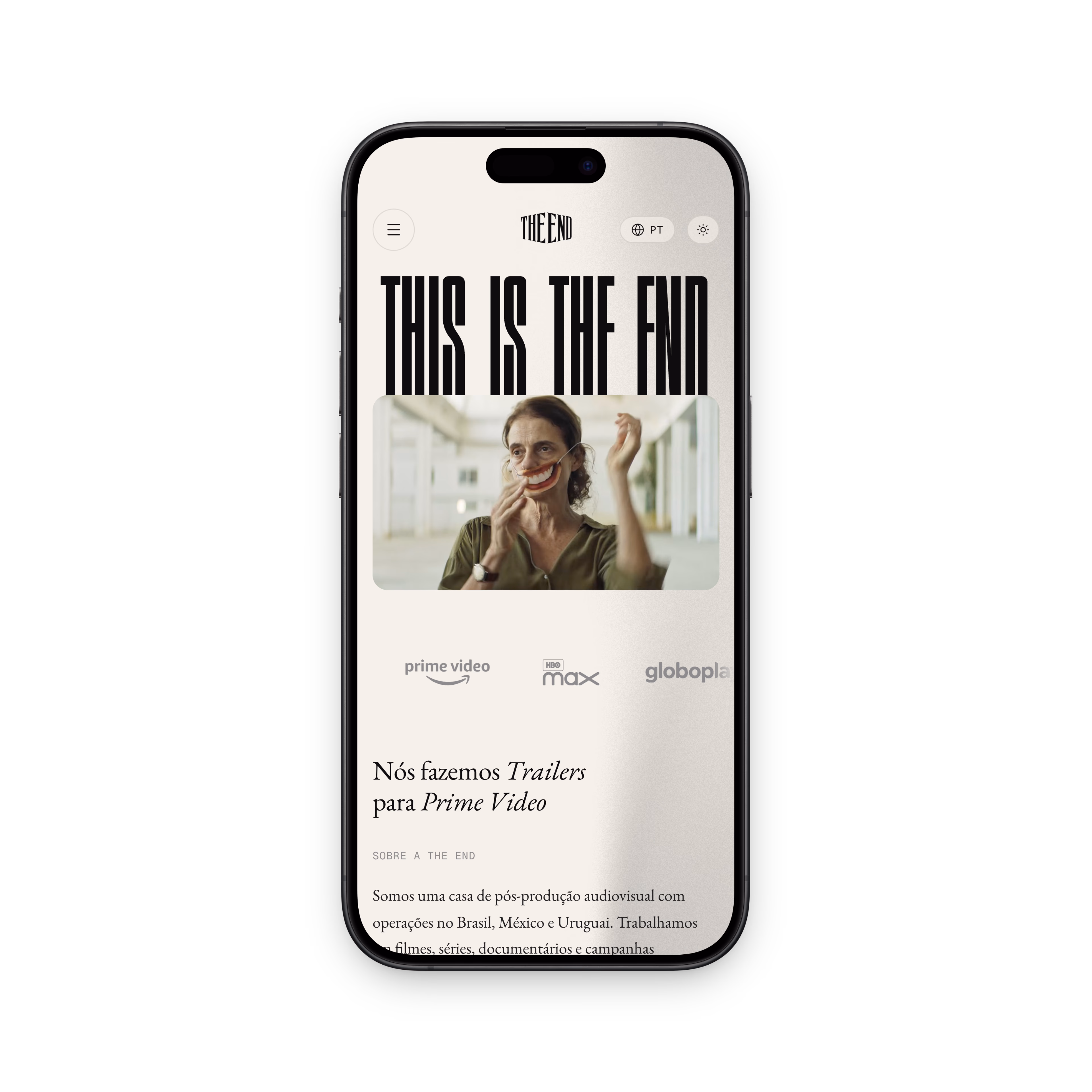 The End — Light-mode mobile home page