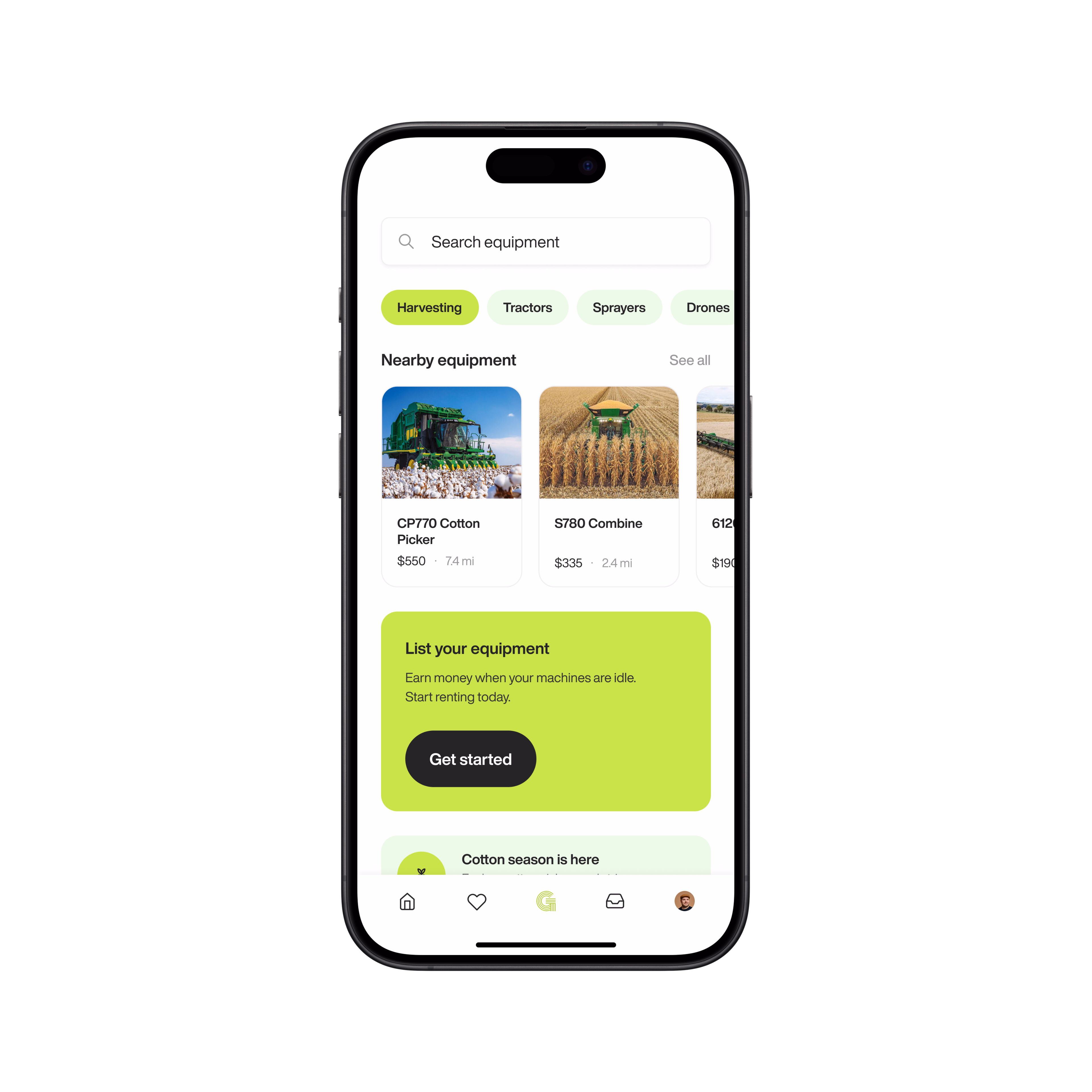 Grower — Tela mobile da plataforma