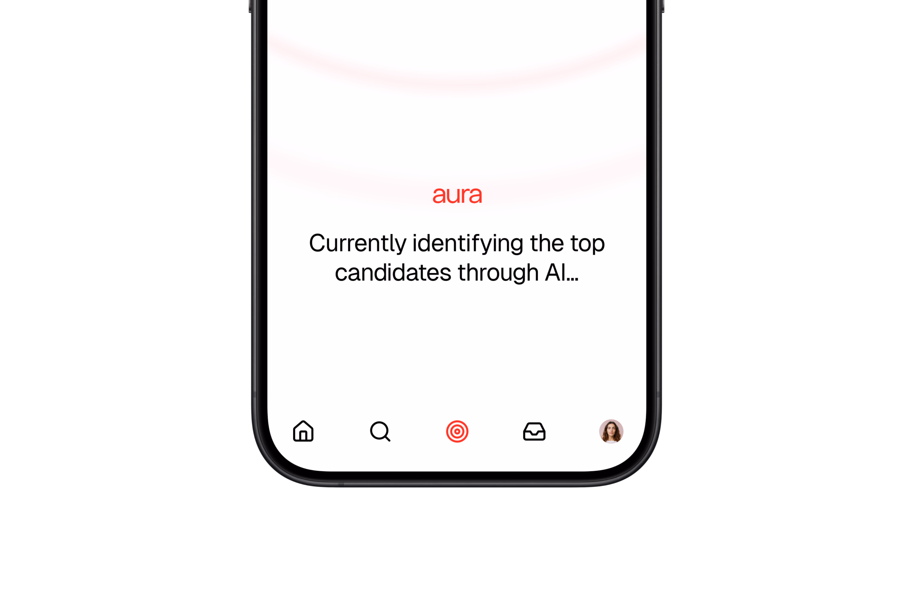 Aura — Mobile screen of the platform