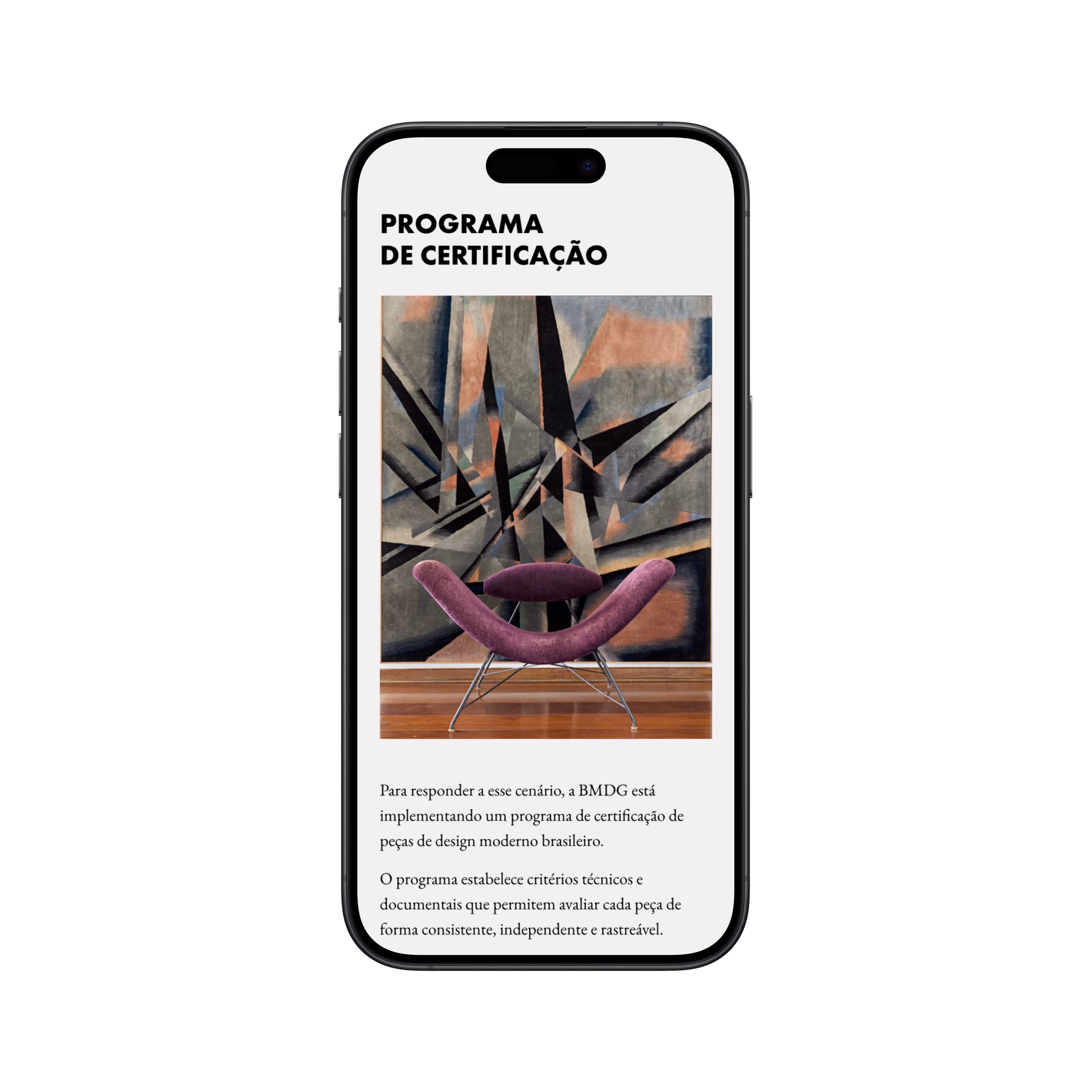 BMDG — Tela mobile do site