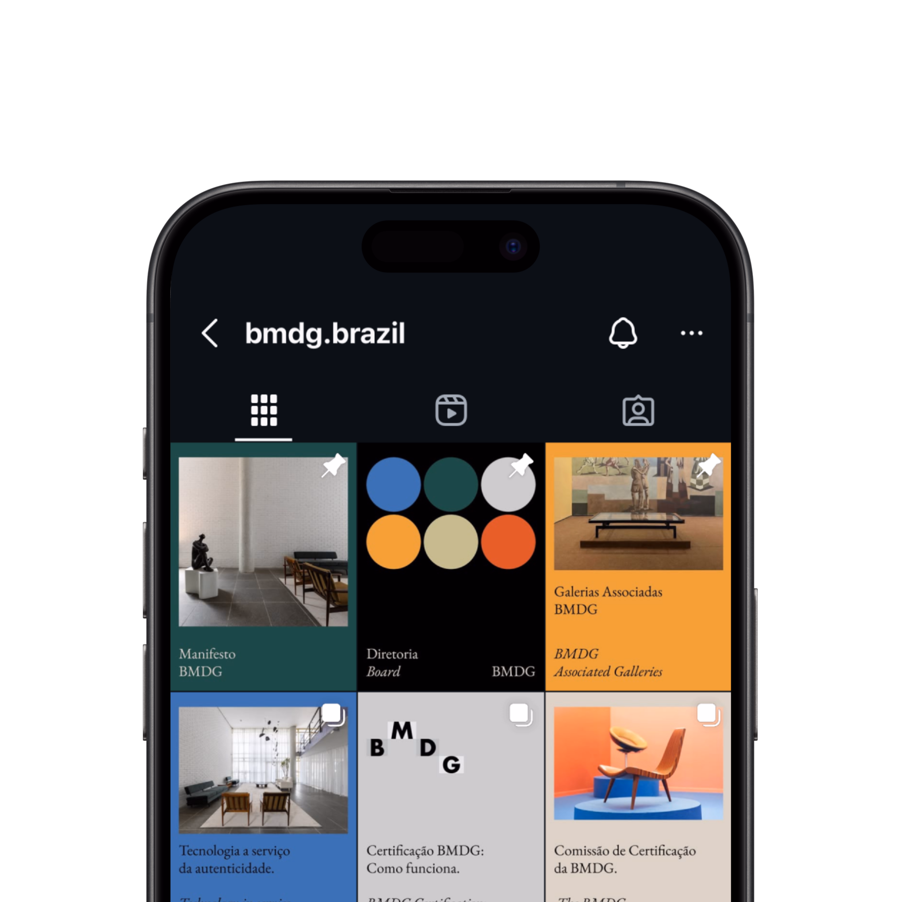 BMDG — Tela mobile do site