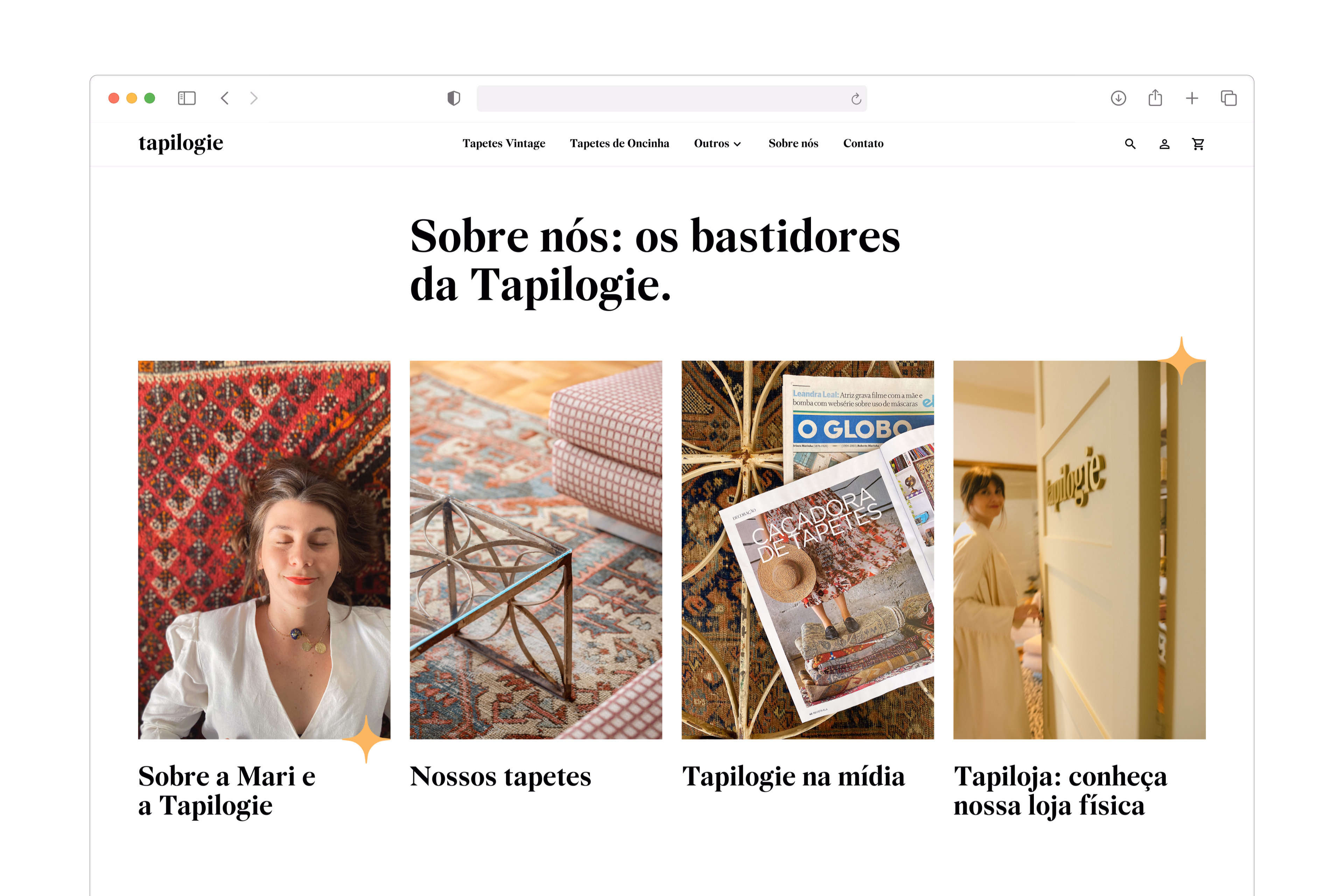 Tapilogie — Página Sobre em desktop