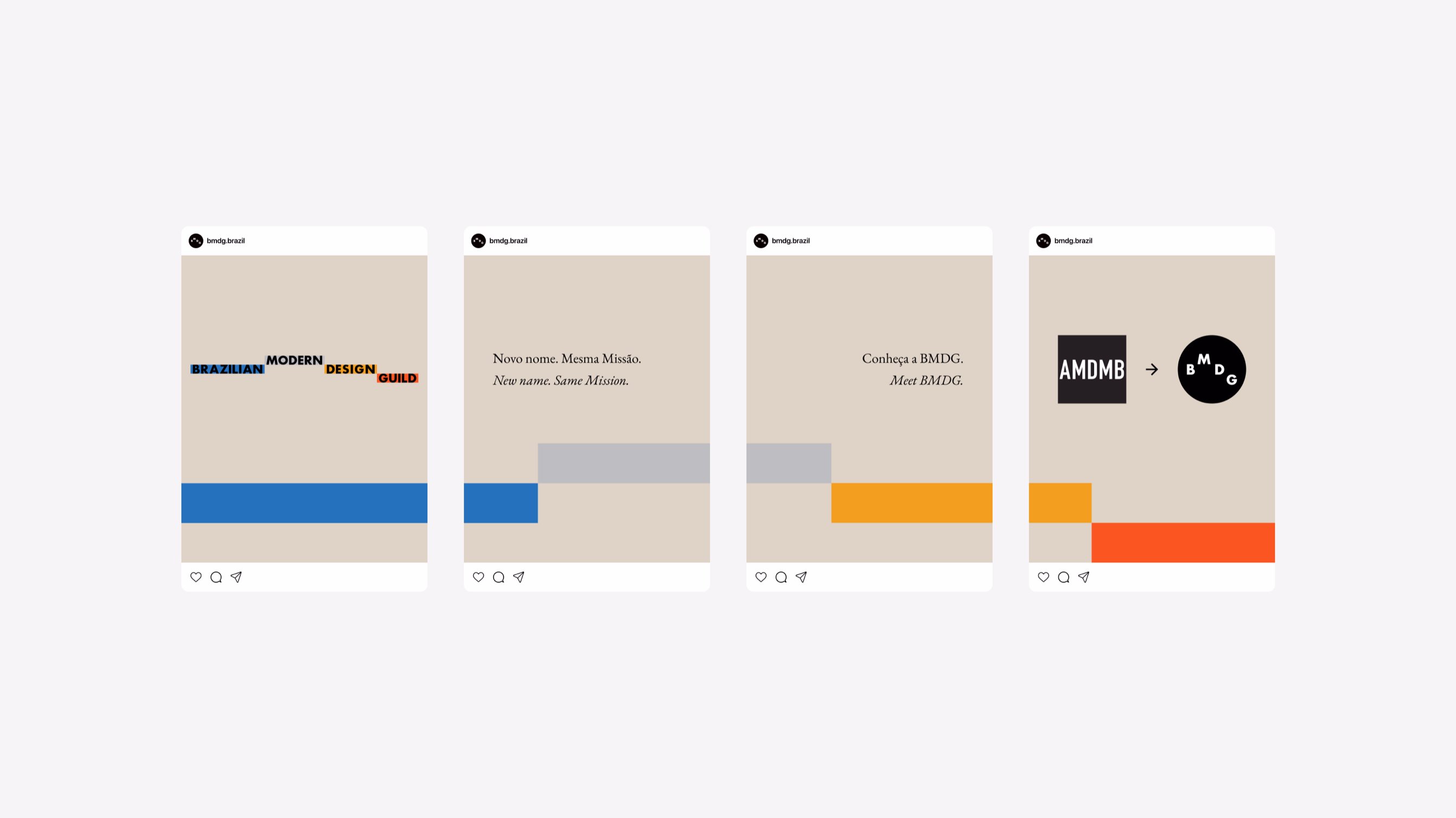 BMDG — Instagram posts with visual identity and rebranding