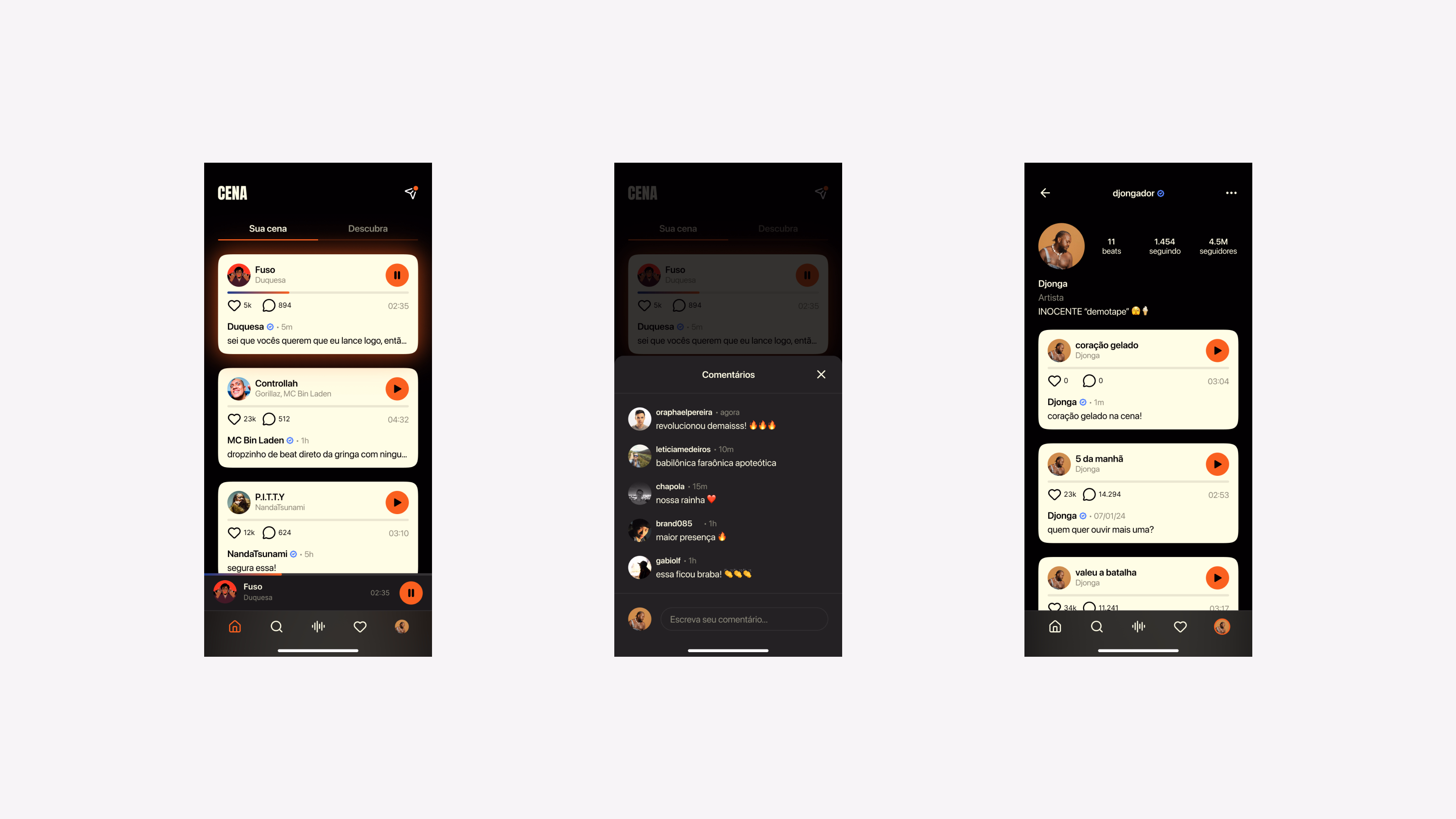 Cena — Beat upload flow and success screen