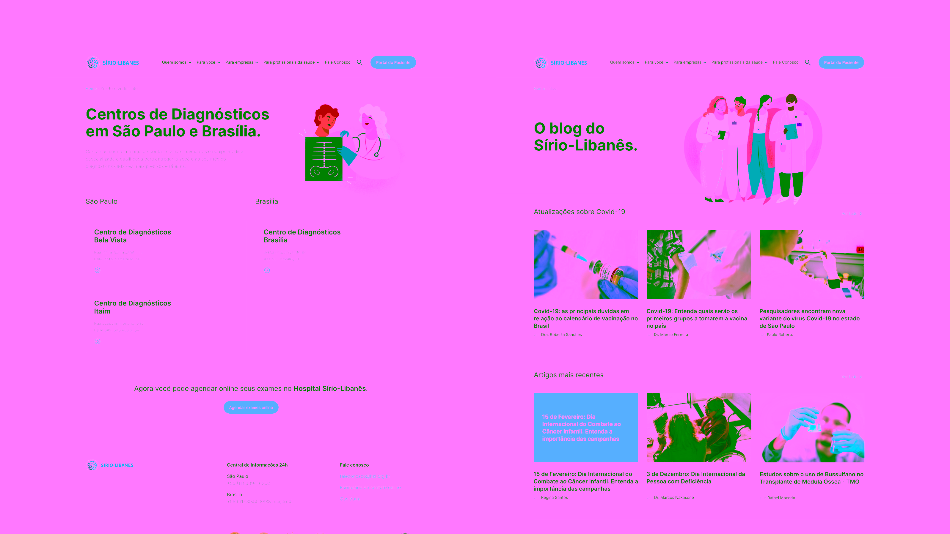 Sírio-Libanês — Diagnostic centers page and blog with medical articles
