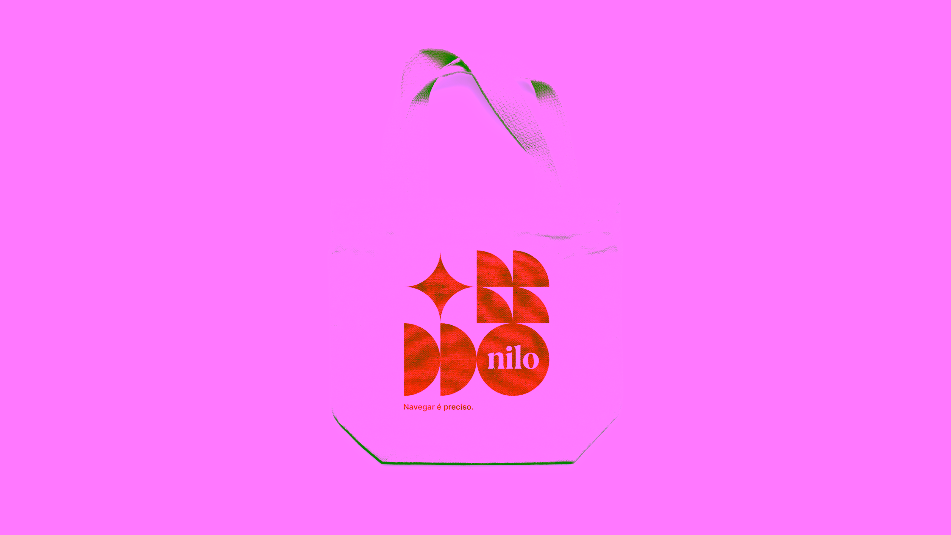 Nilo — Tote bag with geometric brand mark and tagline