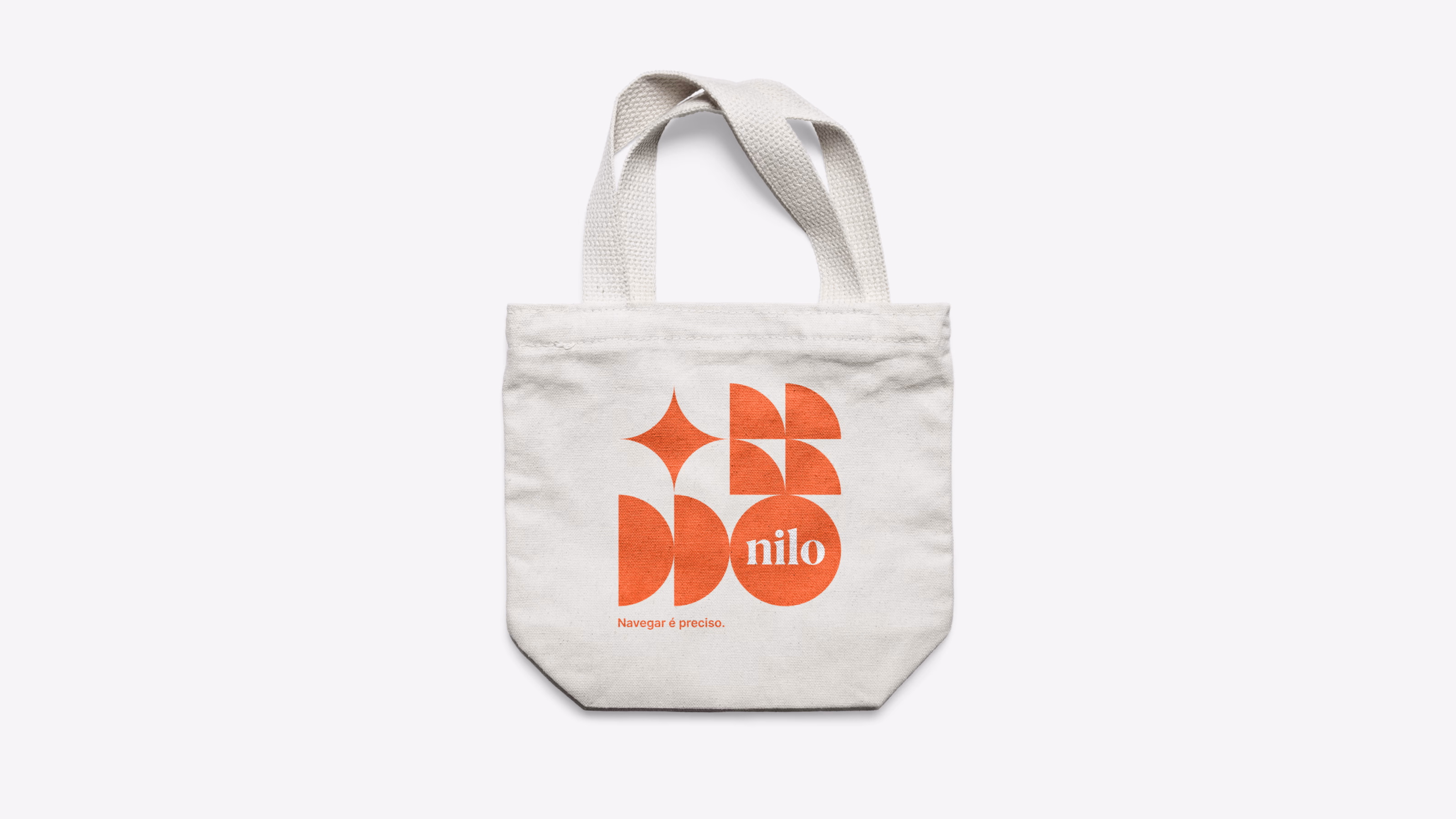 Nilo — Tote bag with geometric brand mark and tagline