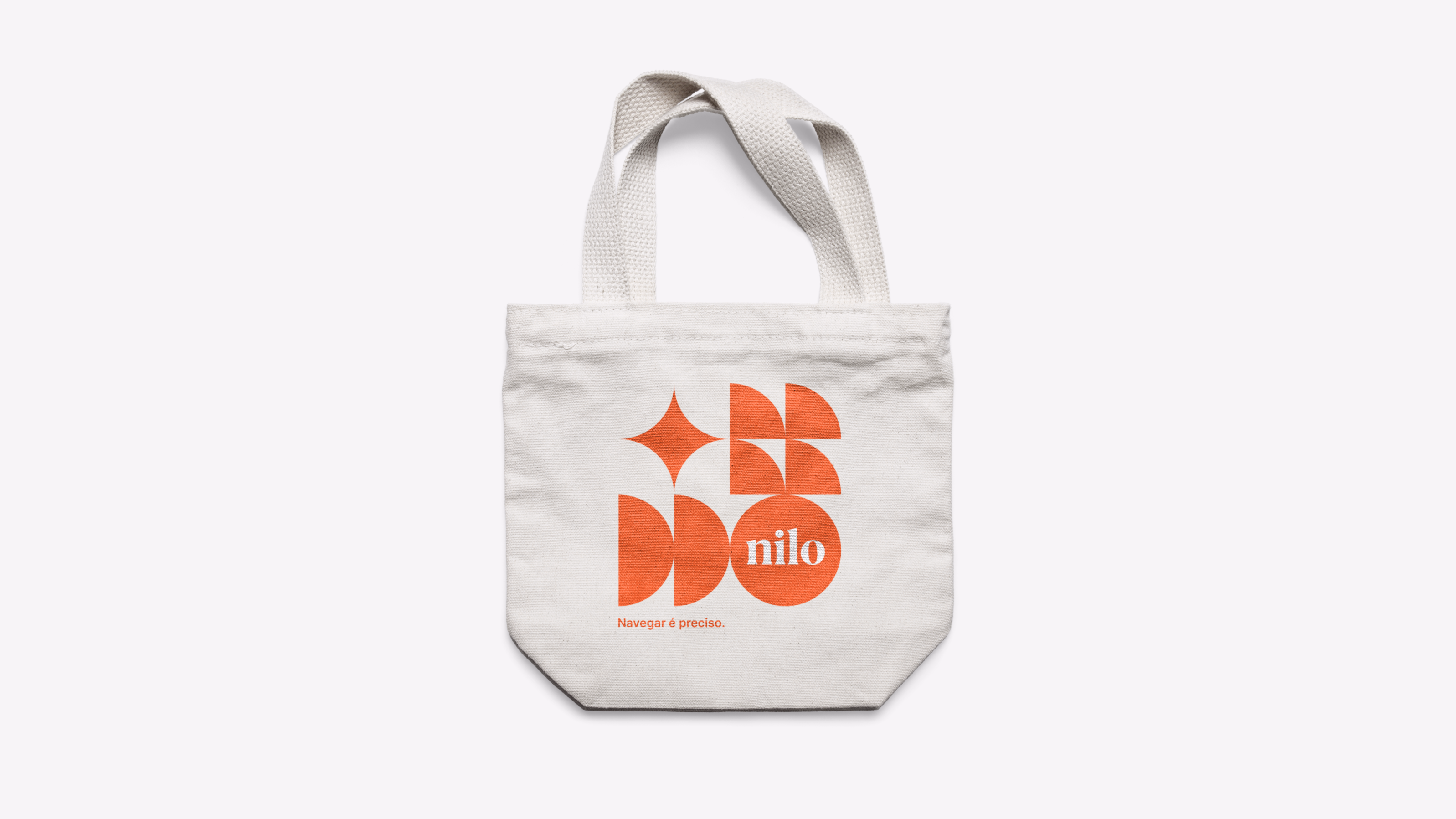 Nilo — Tote bag with geometric brand mark and tagline