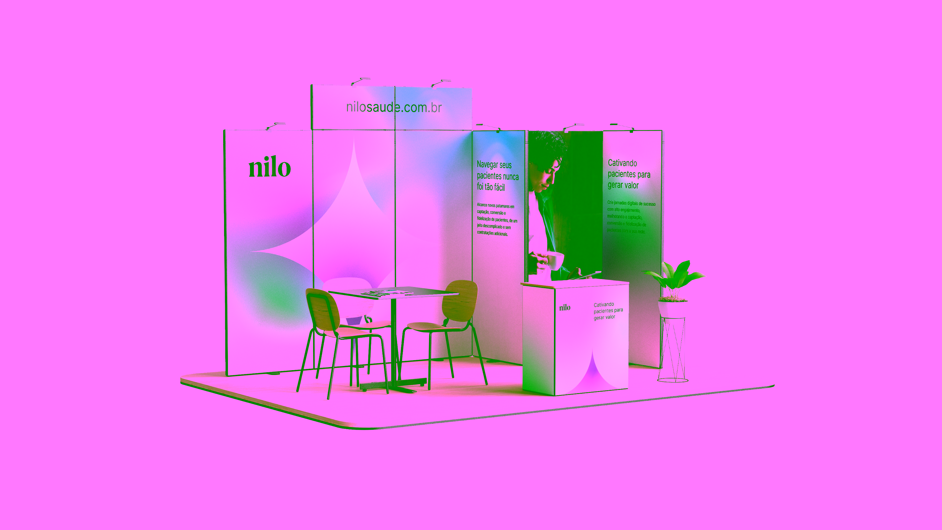 Nilo — 3D render of trade show booth for events and conferences