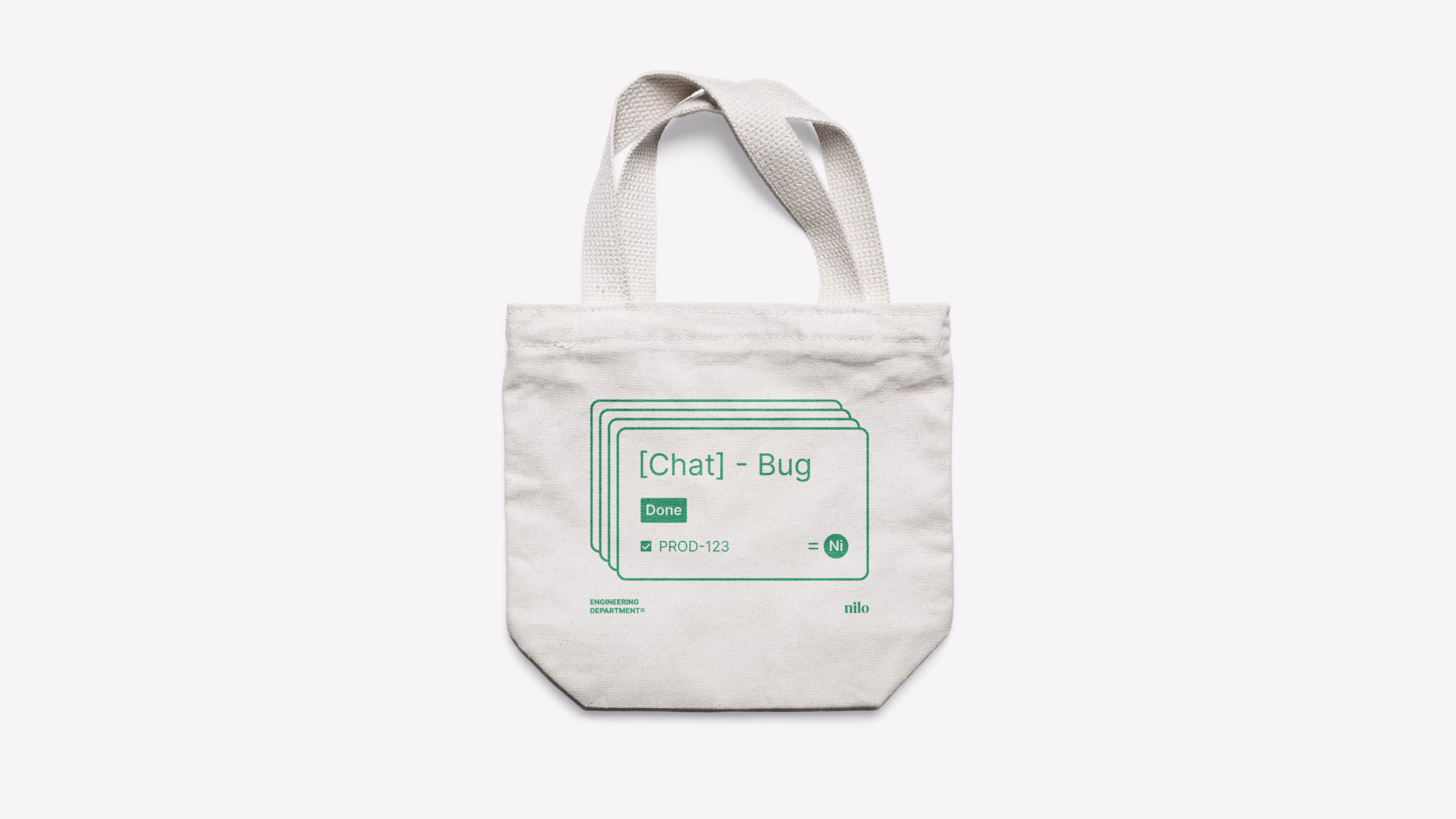 Nilo — Engineering team tote bag with Jira ticket design