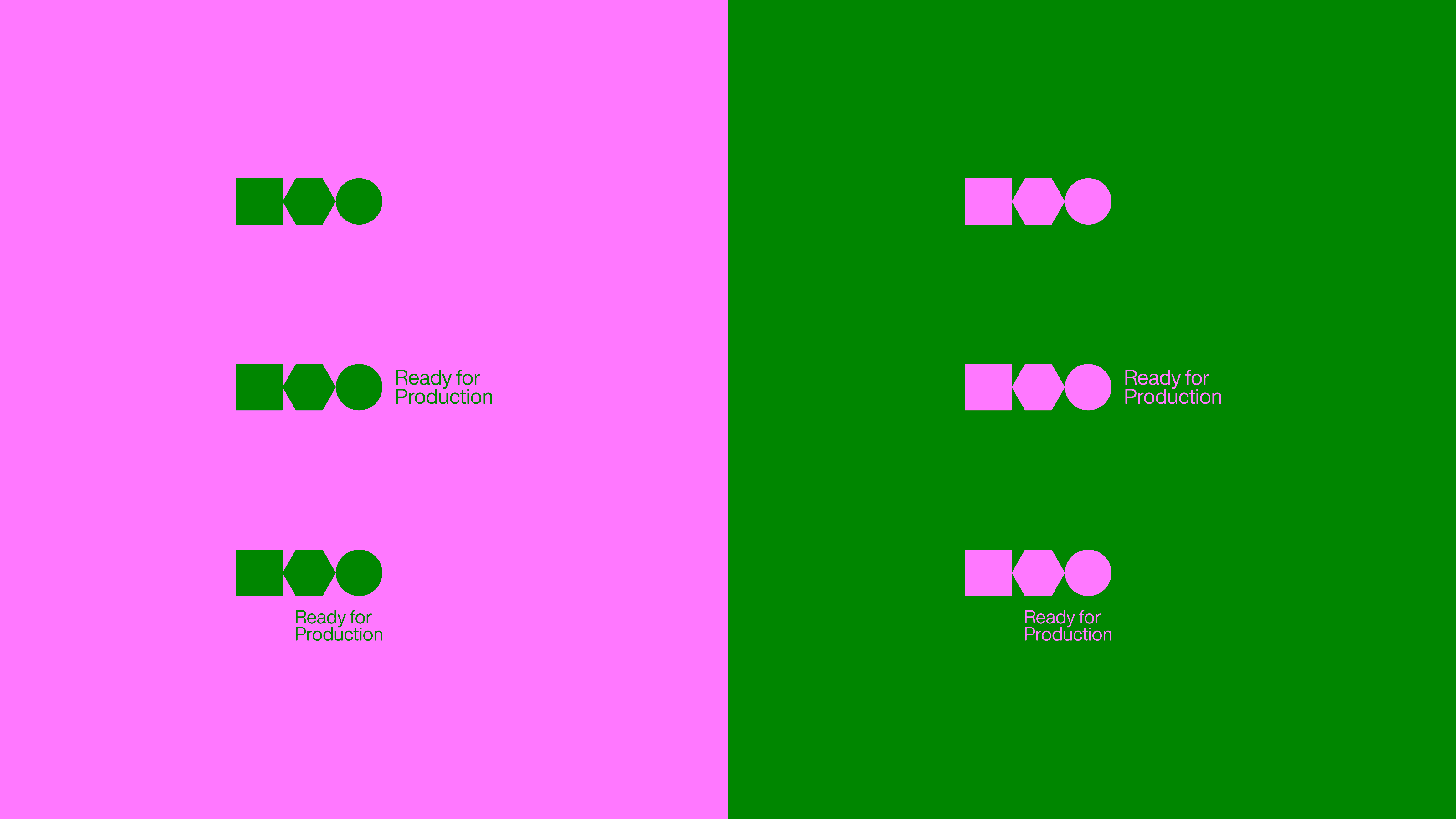 Ready for Production — Logo variations in black on white and white on black