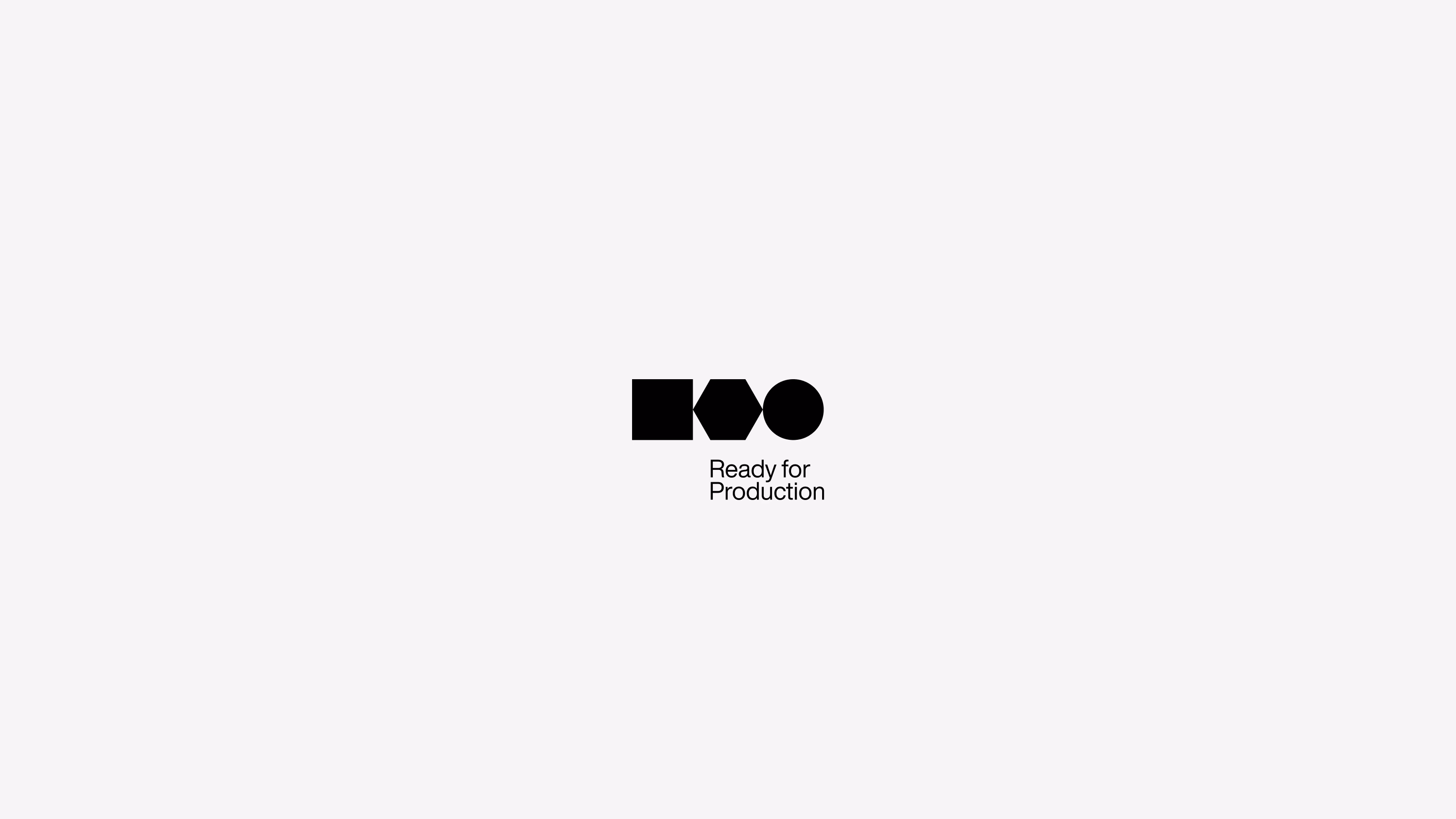 Ready for Production — Logo lockup com símbolo e wordmark