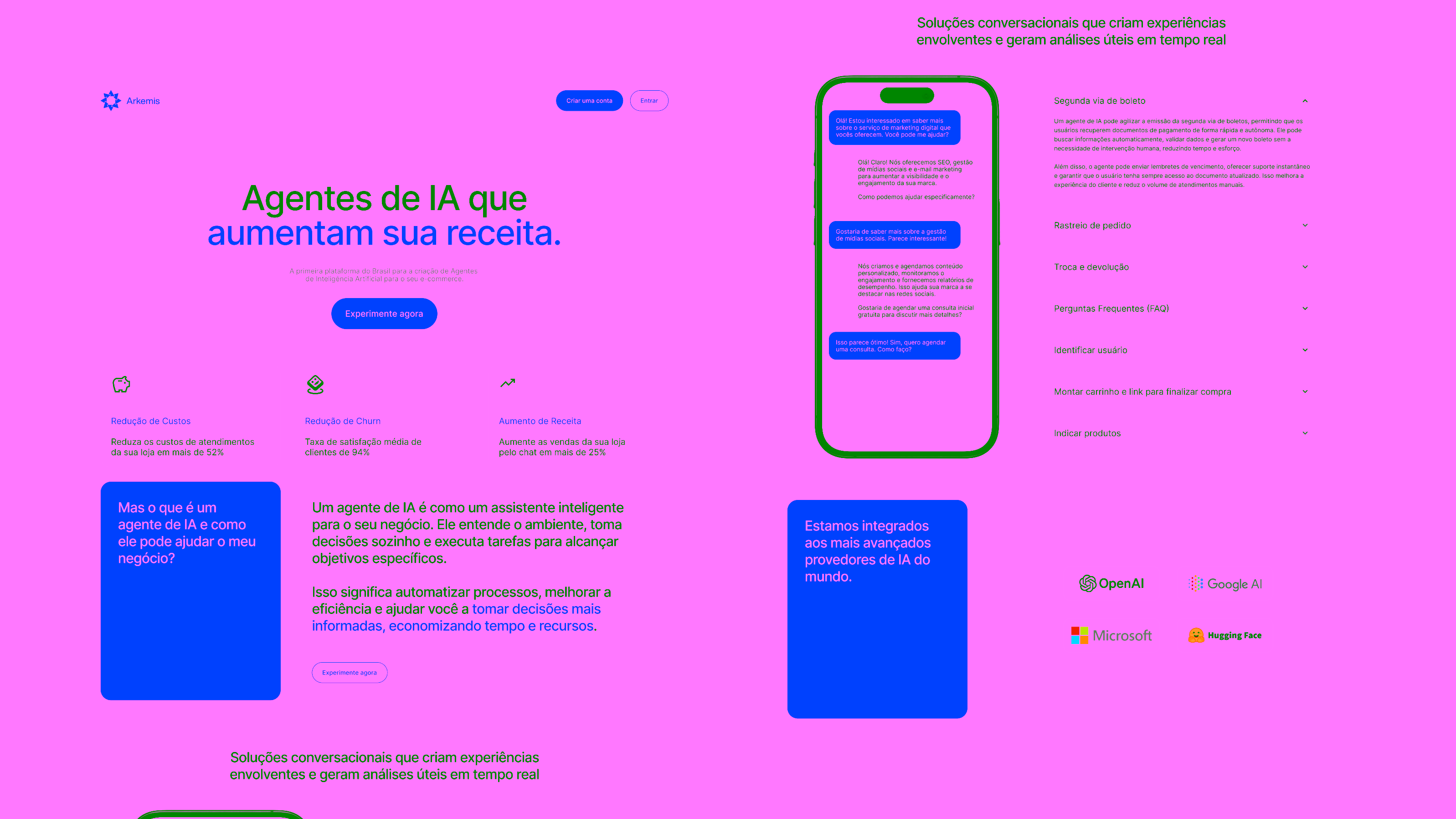 Arkemis — Desktop and mobile website with AI agents headline