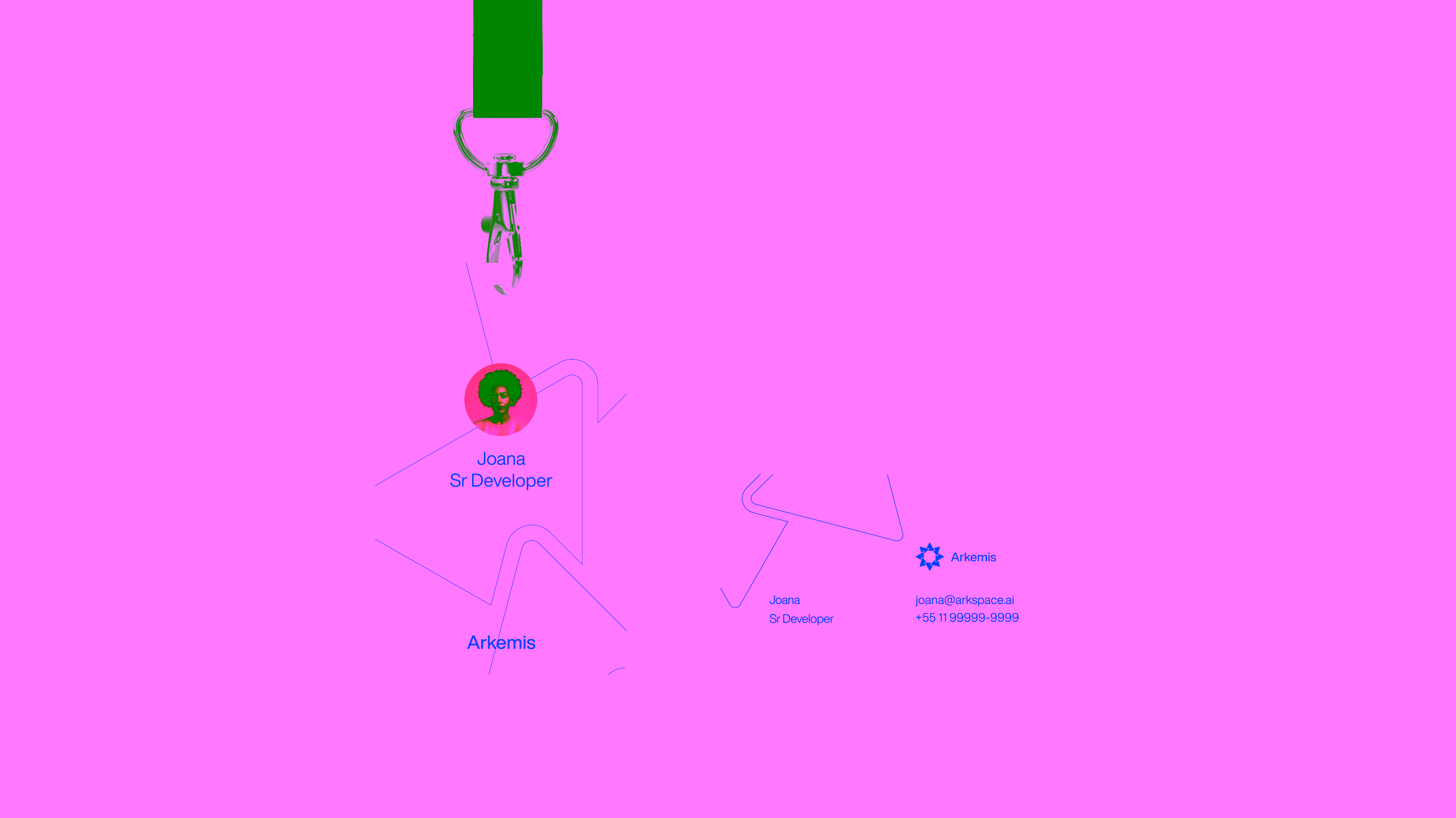 Arkemis — Employee badge and business card with arrow pattern