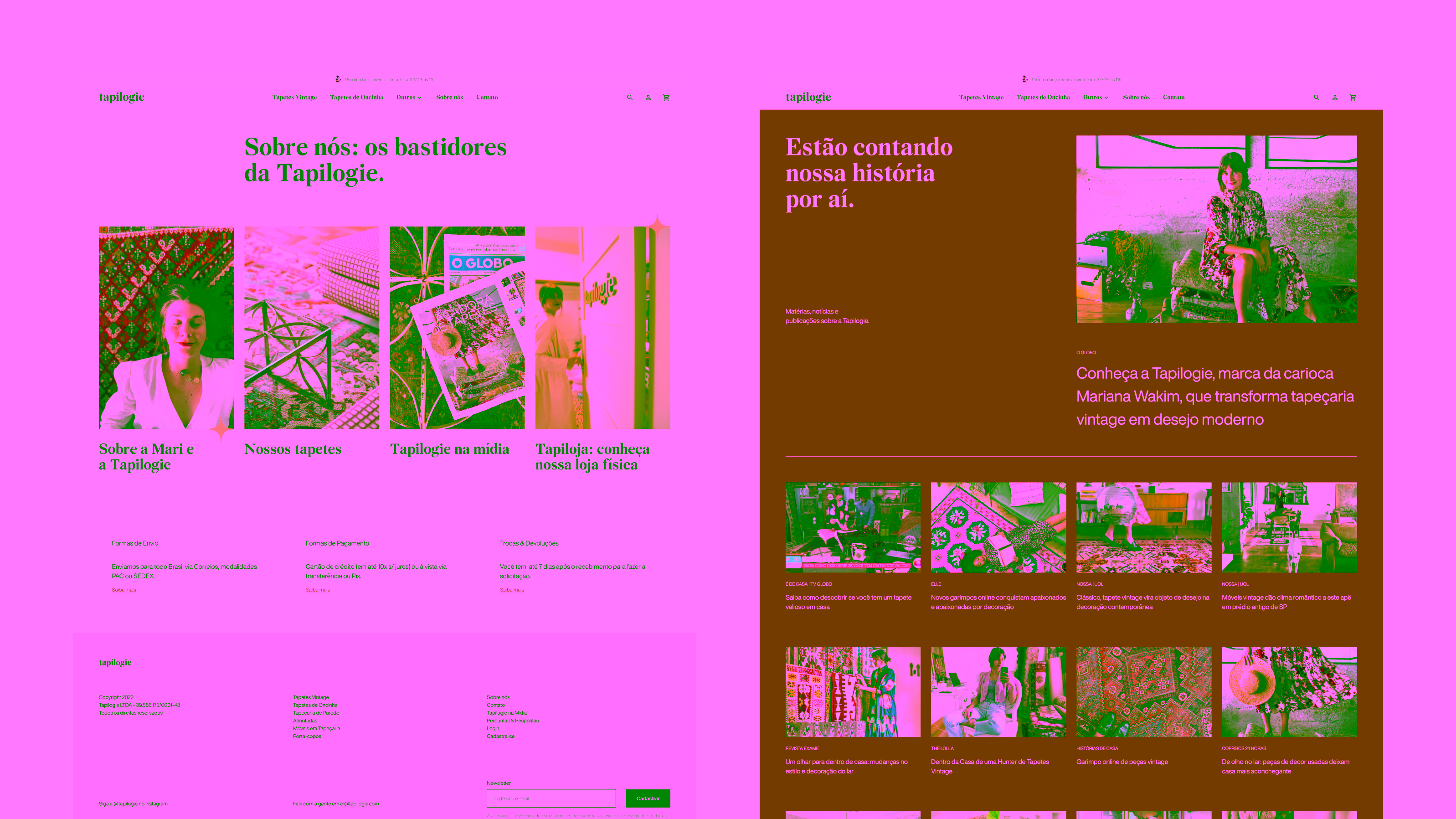 Tapilogie — About Us and press pages with team photos