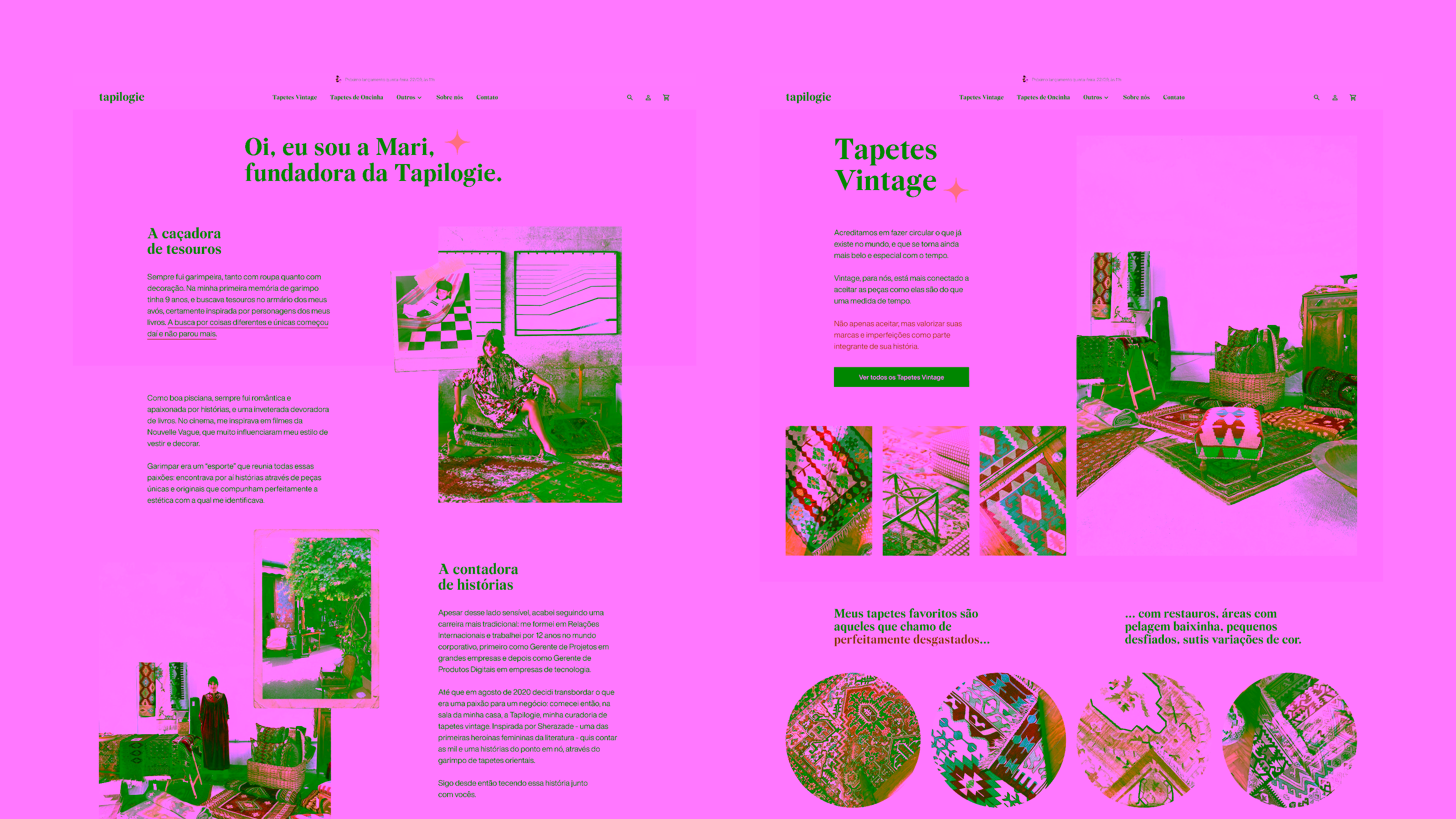 Tapilogie — Founder profile and Vintage Rugs category pages